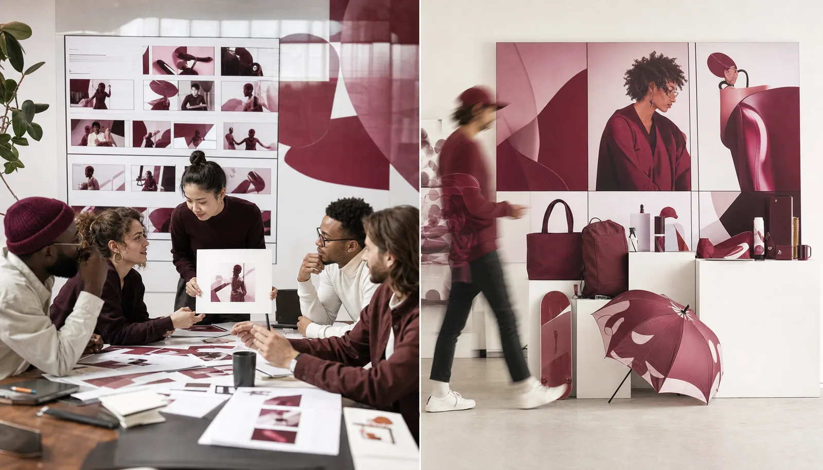 A campaign platform idea pinned up as key visuals